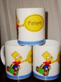 Caneca personalizada de aniversario Bart Simpsons