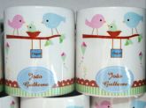 Caneca personalizada de nascimento Passarinhos