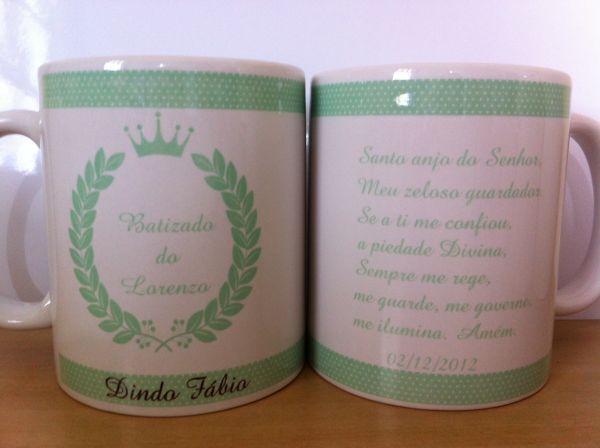 Caneca personalizada de batizado