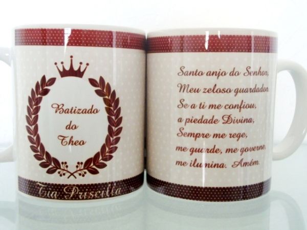 Caneca personalizada de batizado