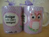 Caneca personalizada de aniversario amiga Coruja