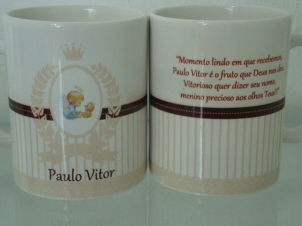 Caneca personalizada de batizado